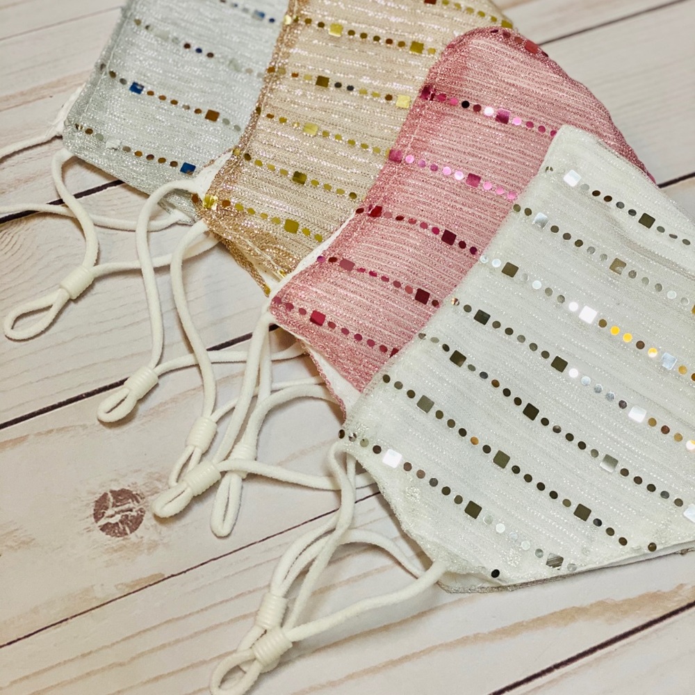 🔥4/$20🔥 Mesh Sequined Adjustable Face Masks - Picture 2 of 7